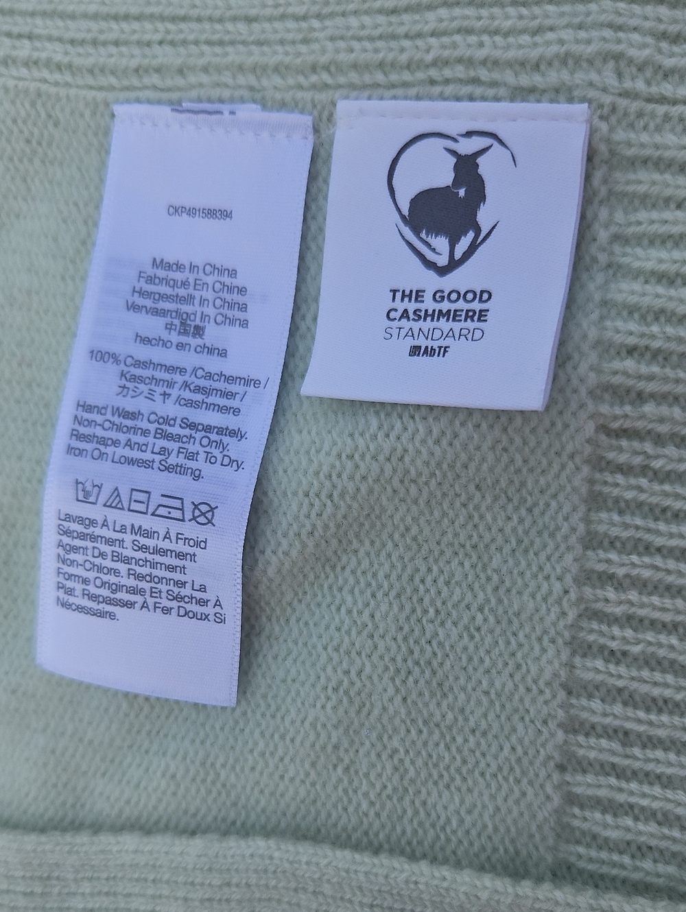 Madewell Mint Green Button-Front Crewneck Cardigan Cashmere - Picture 3 of 4